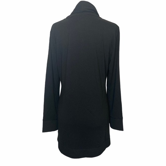 Denim & Co. Ribbed Open Front Cardigan Black XS - Picture 5 of 7